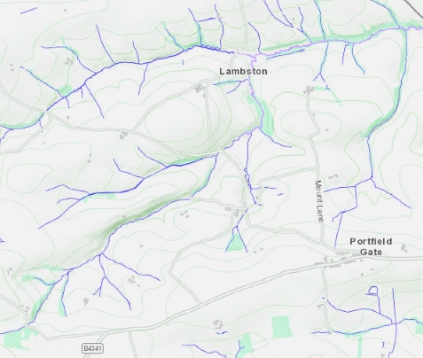 Main streams flow broadly west east